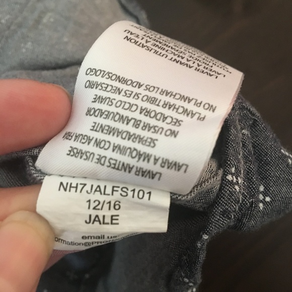 Lucky Brand Boys Blue Chambray Printed Button Up S - Picture 3 of 8